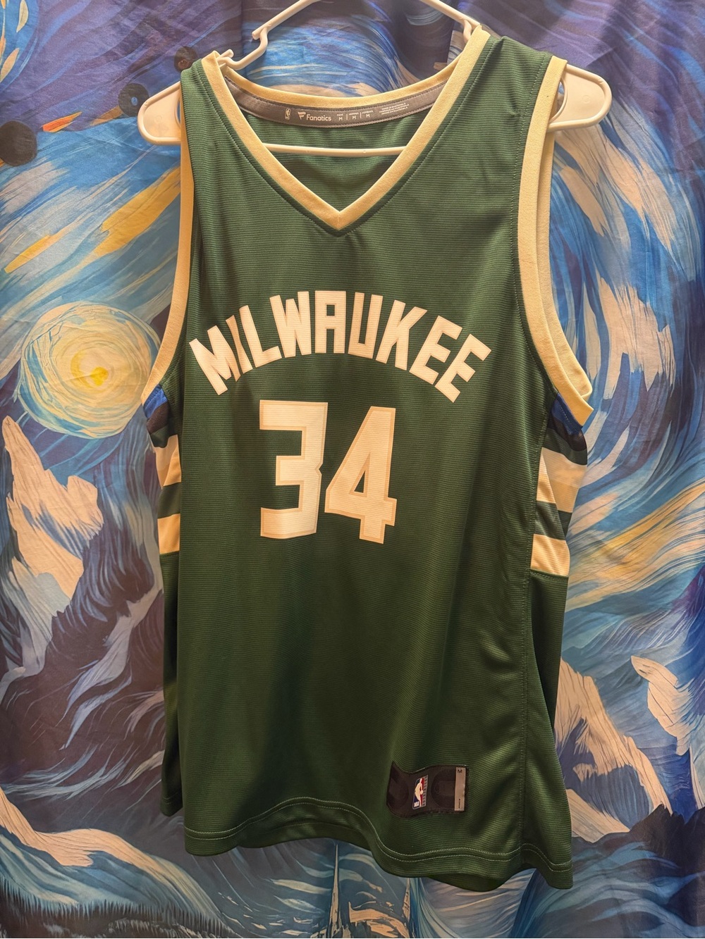 Fanatics Milwaukee Green and Cream #34 Jersey